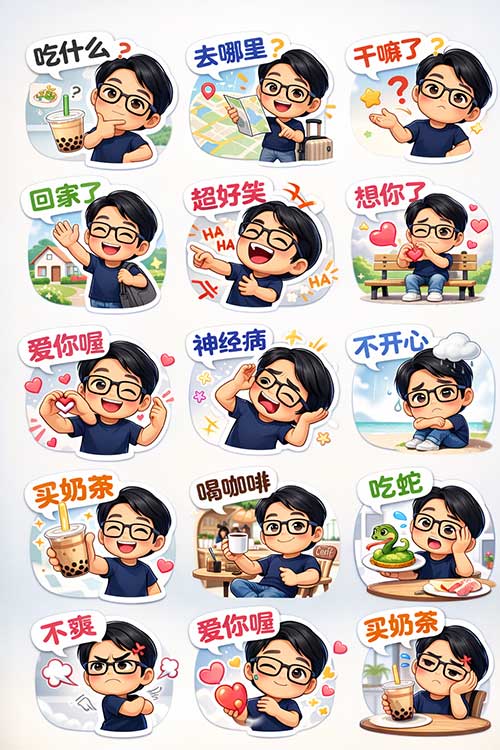 3D Cute Chibi stickers