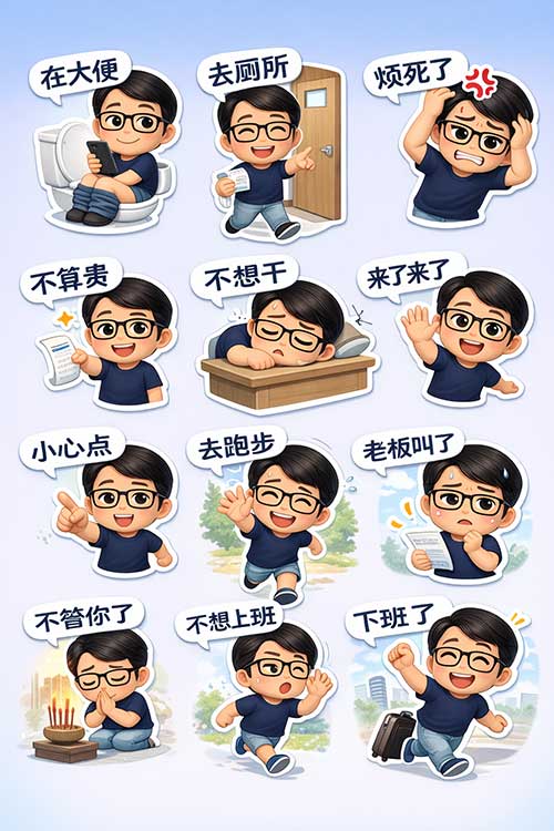 3D Cute Chibi stickers