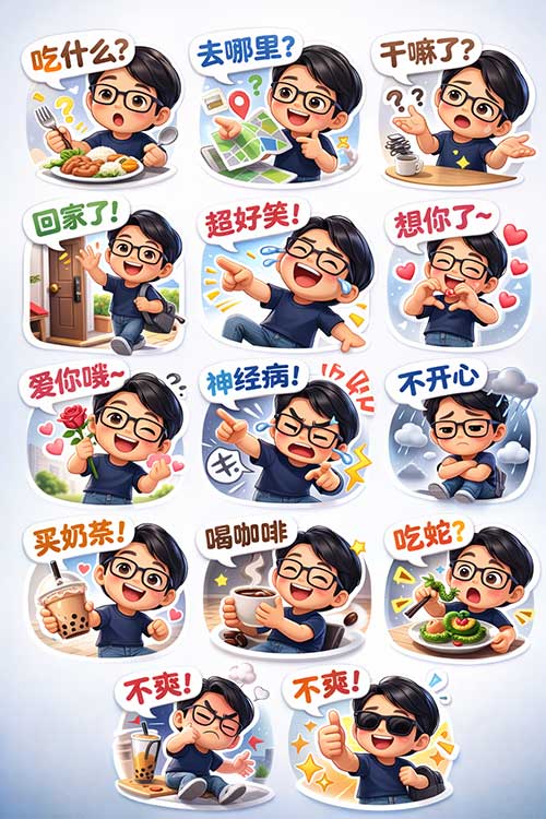 3D Cute Chibi stickers