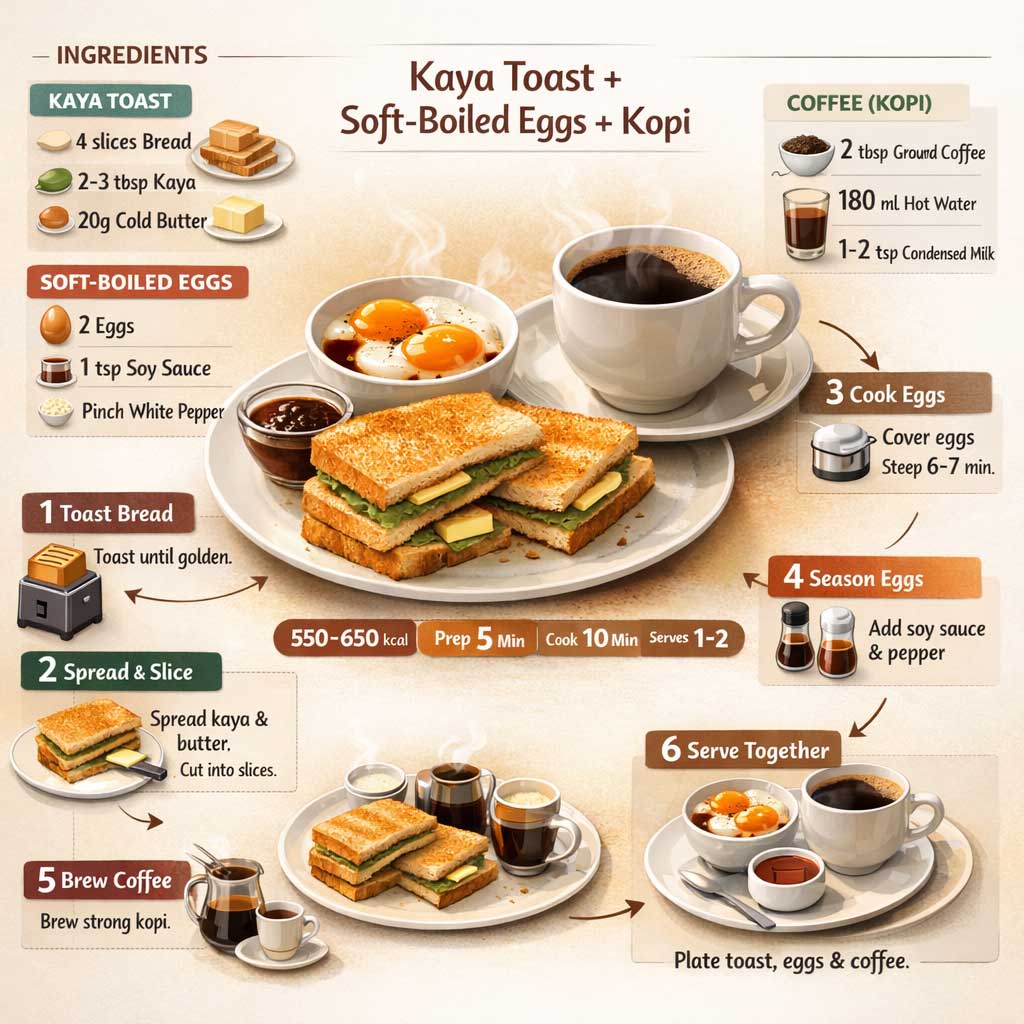 Kaya Toast Set Infographics